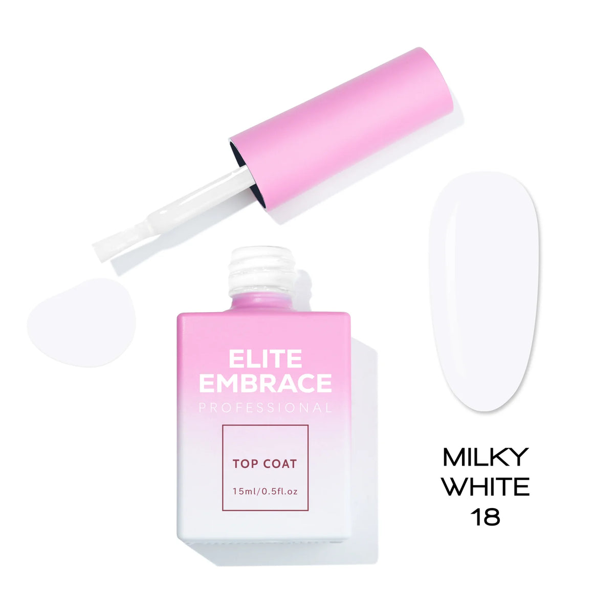 ELITE EMBRACE Top Gel Coat Milky White 18, 15ml