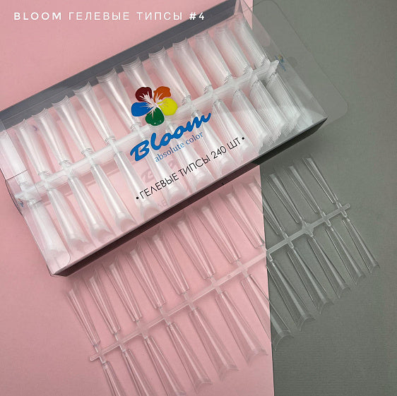 BLOOM Gel Tips No. 4, 240 pcs/pack (Square Arch with Contact Zone)