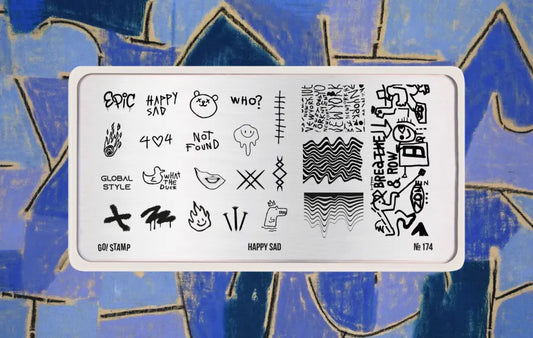 Stamping plate Go! Stamp 174 Happy Sad