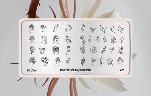 Stamping plate Go! Stamp 33 Forget-me-not by @tanushasi92