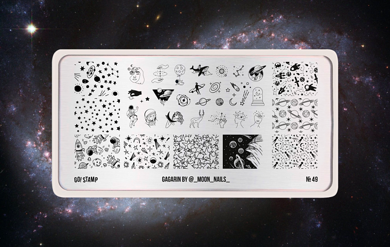Stamping plate Go! Stamp 49 Gagarin by @_moon_nails_