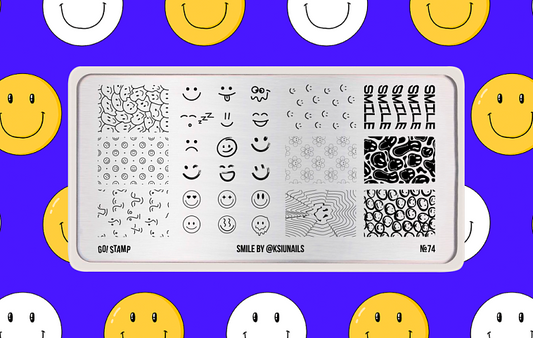 Stamping plate Go! Stamp 74 Smile by @ksiunails