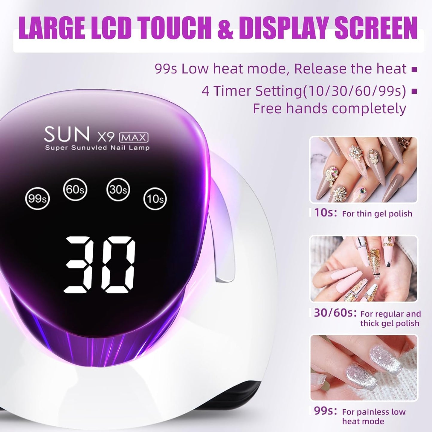 Light Dryer for Nails Gel Polish – 57 Beads, 4 Timers, 220W