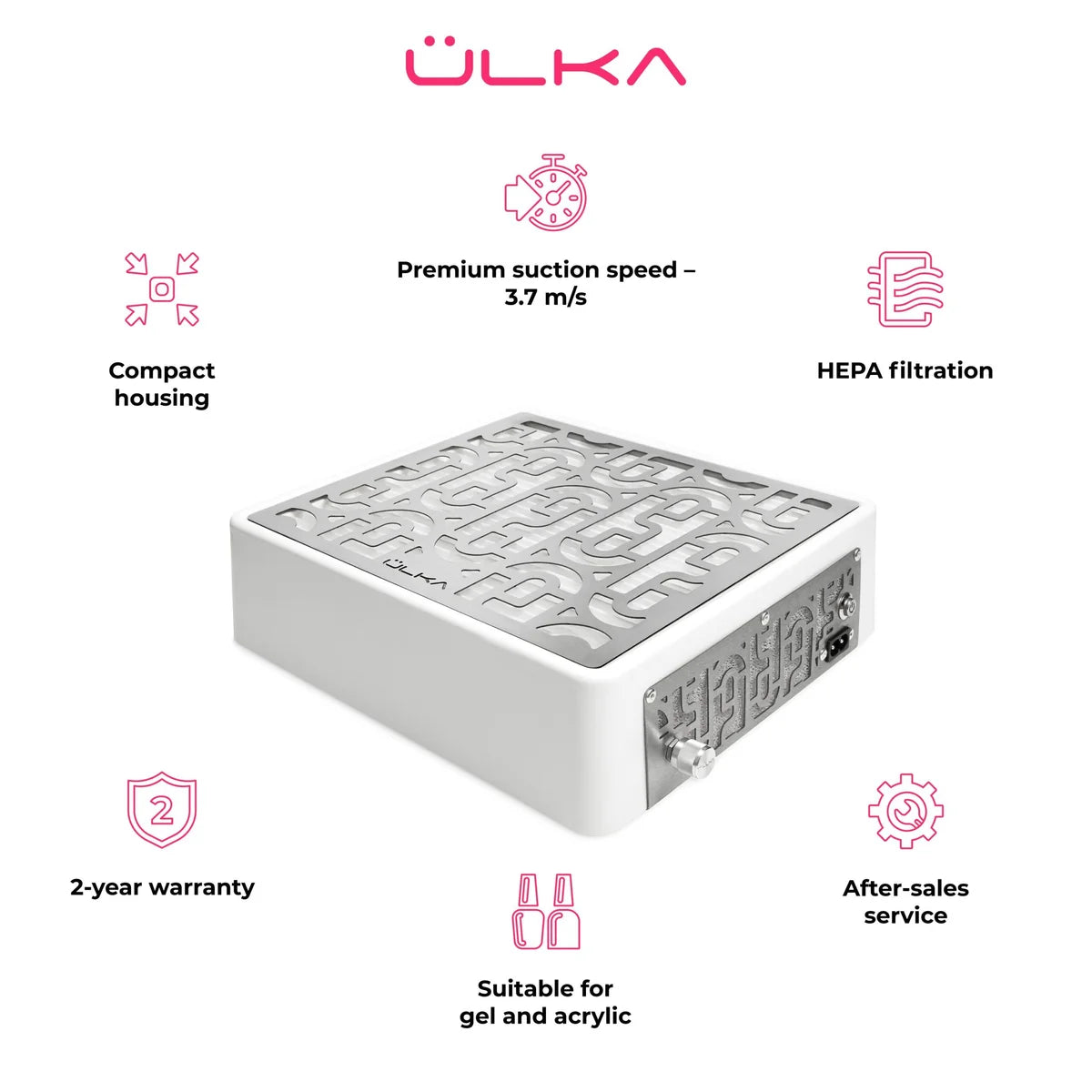 ULKA AERO White Desktop Nail Dust Collector