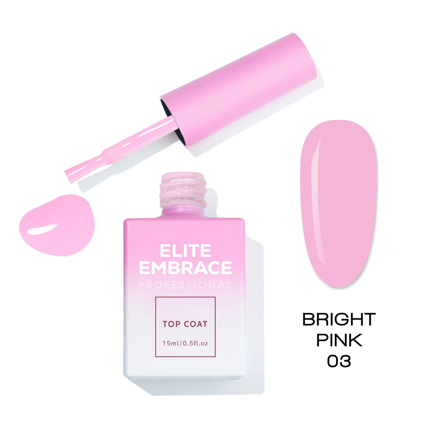 ELITE EMBRACE Professional Top Coat Bright Pink 03  15ml
