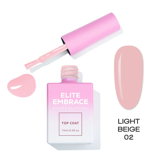 ELITE EMBRACE Professional Top Coat Light Beige 02, 15ml