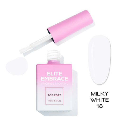 ELITE EMBRACE Professional Top Coat Milky White 18, 15ml (копия)
