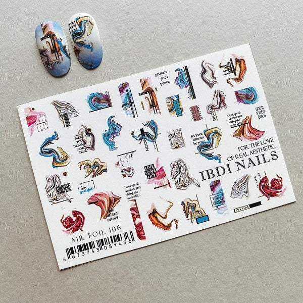 IBDI nail decals/ sliders AIR №106