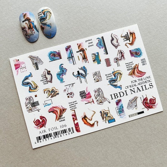 IBDI nail decals/ sliders AIR №106