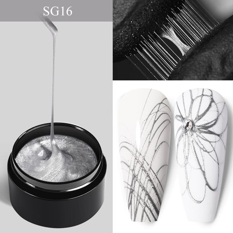 Born Pretty Spider Nail Gel - Silver, 5g