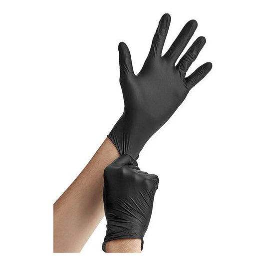 Disposable Black Nitrile + Gloves 100pcs (size S)