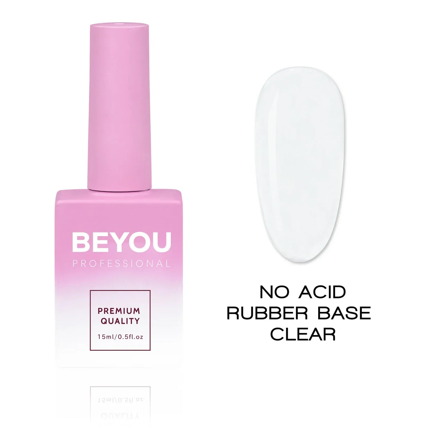 BEYOU Professional Rubber Base Coats No Acid Base Clear, 15ml