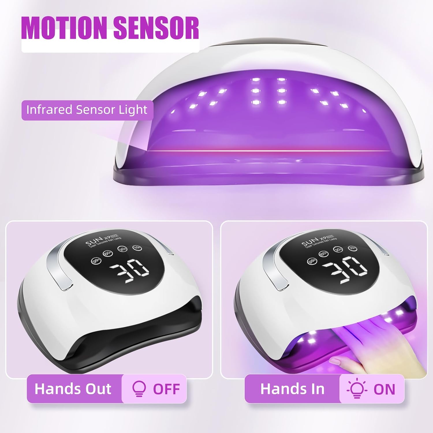 Light Dryer for Nails Gel Polish – 57 Beads, 4 Timers, 220W | Nail