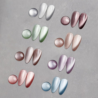 MIZHSE Cat Eye Gel Nail Polish, 8 Colors Ceramic Magnetic